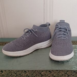 FitFlop Gray UberKnit High Top Slip-on Sneakers W-7